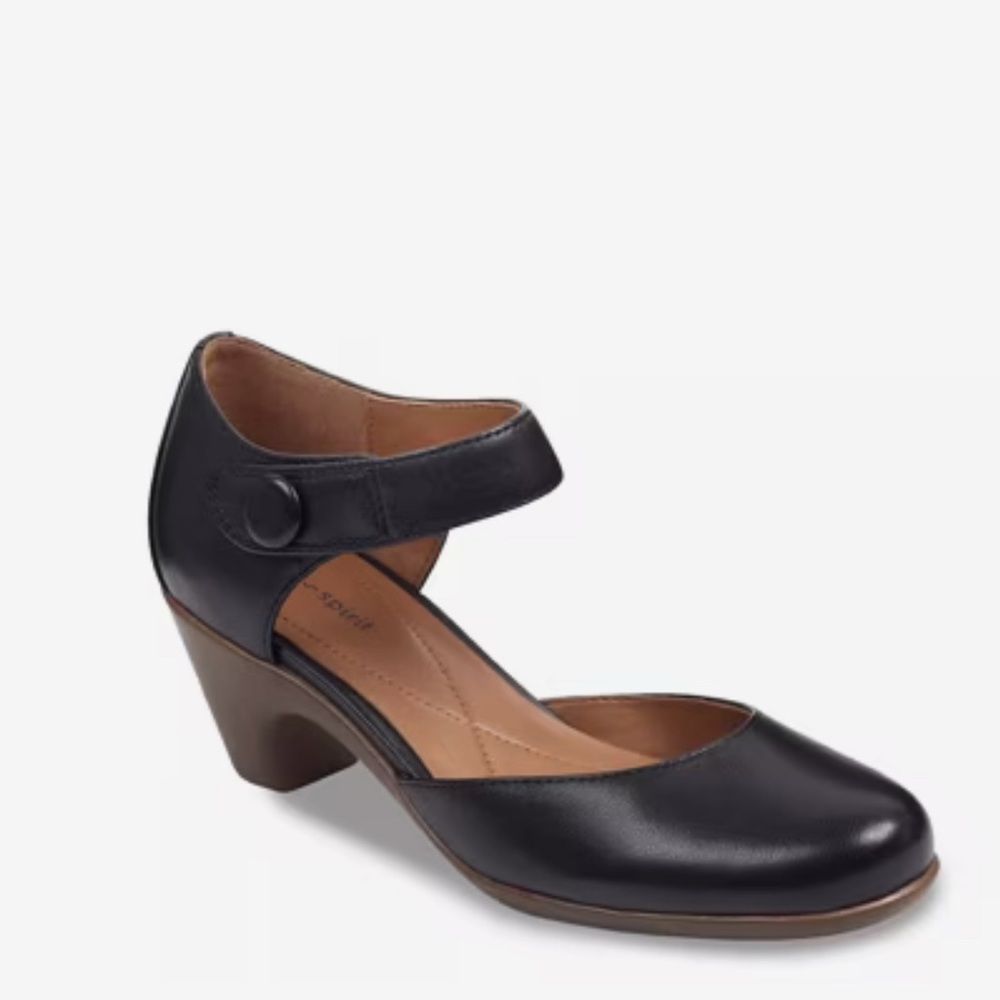 Easy Spirit Navy Ankle Strap Heels 9.5 Wide